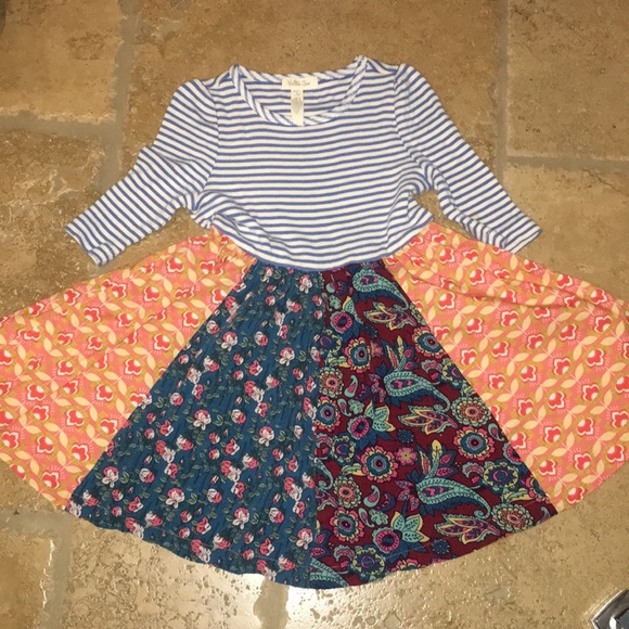 Matilda Jane Other - Matilda Jane Dress Size 4 Blue Teal Coral Burgandy